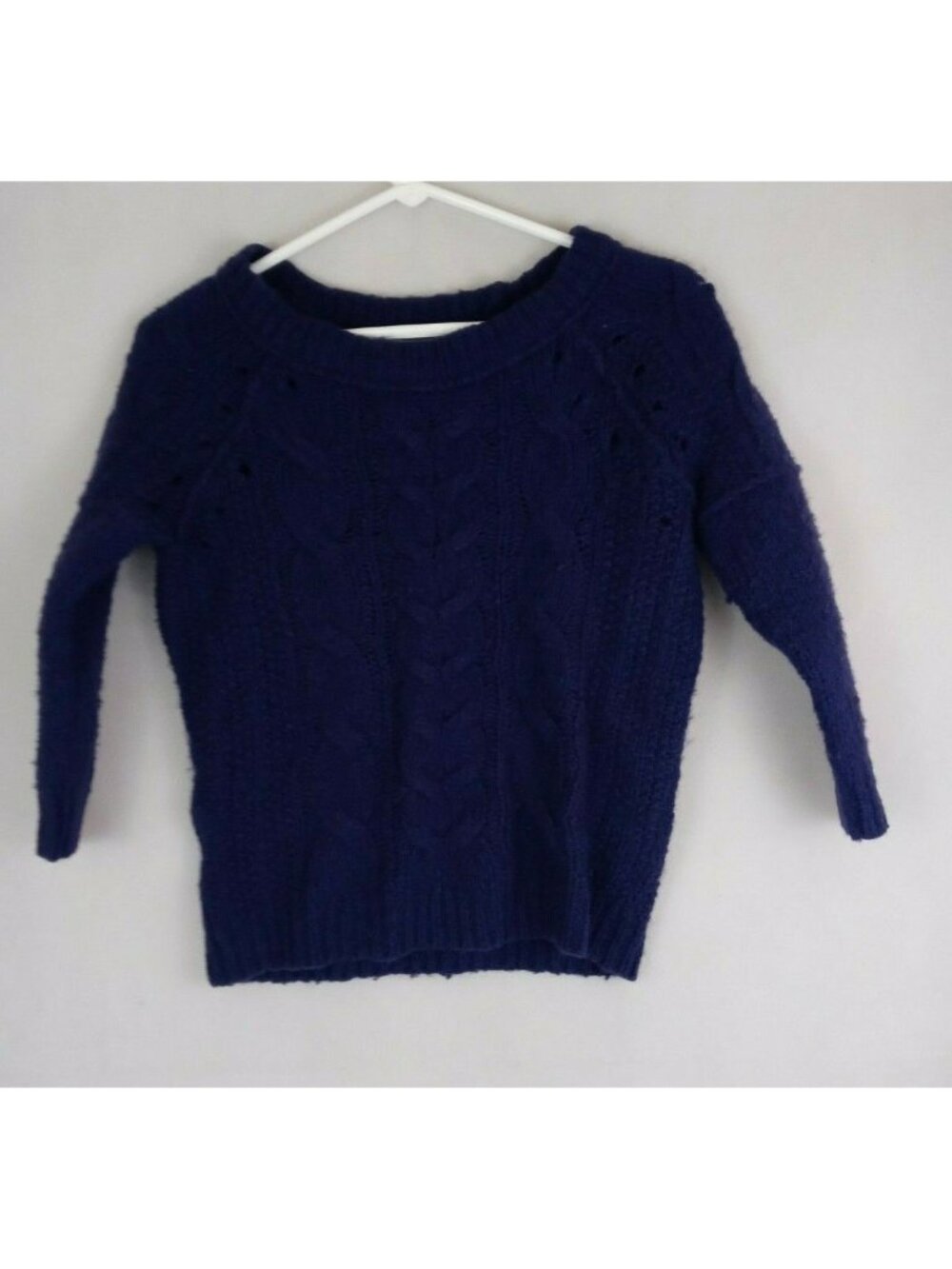Loft Women's Dark Purple Cable Knit Sweater Size Small